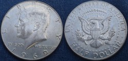 USA   Kennedy fél $  1969 D    Ag ezüst