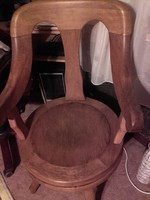Antik fa forgós fodrász szék,borbélyszék.