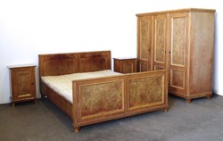 0O092 antique walnut bedroom set 4 pieces