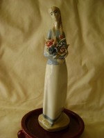 Art deco Lladró stiíusu spanynol porcelán figura 23 cm hibátlan 
