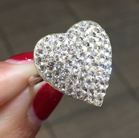 Swarovski köves szívecskés ezüst gyűrű