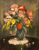 Csáki-Maronyák J. jelzéssel Virágcsendélet