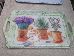 Exquisite large English lavender mot. Tray with tabs