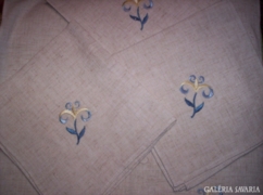 Linen, embroidered napkin 4 pcs x