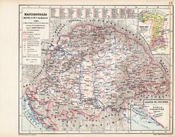 Magyarország térkép 1490, kiadva 1913, eredeti, teljes atlasz, Kogutowicz Manó, történelmi, Mátyás