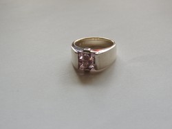 Különleges rózsa-cirkónia köves ezüst gyűrű