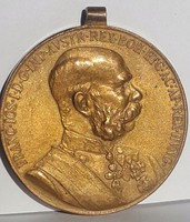 Jubileumi Udvari Emlékérem:I.Ferencz József császár uralkodásának 50.évf.1898.08.18-án adták ki.
