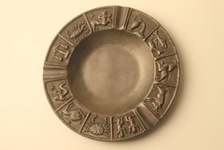Horoscope marked pewter ashtray