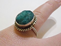 Smaragd köves 925-ös ezüst gyűrű