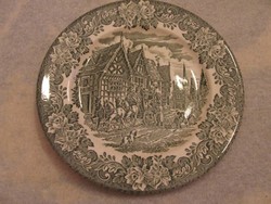 Angol Ironstone jelenetes porcelán tányér