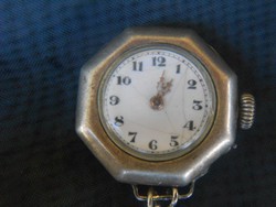 Antik ezüst nyaklánc óra 1910 körül.Működik.