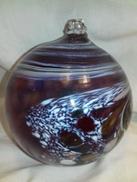 Színes márványos nehéz üveggömb nagy méret karácsonyfadísz