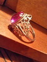 Orosz nagyméretű aranyozott ezüst gyűrű