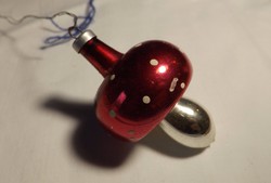 Régi  üveg fenyőfa dísz gomba formával
