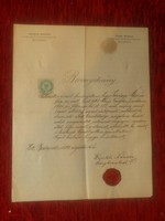 Bizonyítvány - Ajánló levél - Budapest, 1893 - Winkle Nándor üvegkereskedő