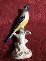 Csodálatos Unterweissbach porcelán madár kék, arany