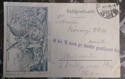 I. Világháború - 1917. július - M.kir. 16.honv.gy.dandár gazd.hiv. - Feldpostkarte