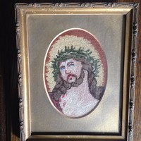 Needle tapestry - antiques - Jesus