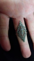 Antik 925 ezüst markazitos gyűrű! Gyönyörű!