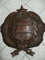 KURIÓZUM! Eredeti nagy bronzozott vörösréz régi magyar fali címer az 1950-es évekből 84 cm!!!!