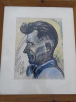 Nyergesi István férfi portré akvarell