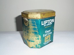 Angol teás fémdoboz pléh doboz - Lipton - London Finest Earl Grey