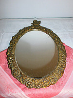 Antique angelic copper wall mirror
