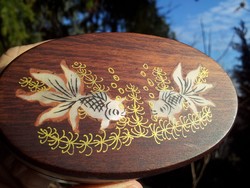 Fish inlaid wooden box