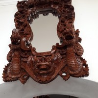 Indonéz dúsan faragott tükör keret tükörrel.75x45cm