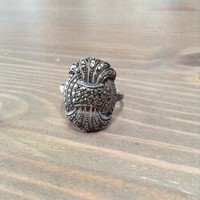 Antik markazit köves ezüst gyűrű