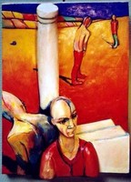 Hungarian Sculptor Tamás Vilmos Kovács: Column in front (2003)