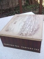 Antique large Santora Viennese metal tea box-storage box