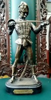 Kisfaludy Strobl Zsigmond - Warlike hussar bronze sculpture