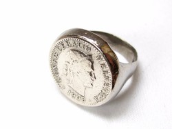 Svájci pénzérméből készült gyűrű