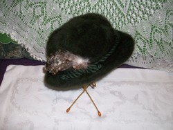 Fashionable rabbit fur hat with feather decoration new (women's hunting hat)