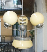 Art Deco - Bauhaus csillár - 3 kar, 4 égő - csontszínű búrák