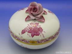 6492 Herendi lila Apponyi nagyméretű bonbonier