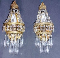 Very nice crystal wall hanger in pairs! Cleaned up! 1