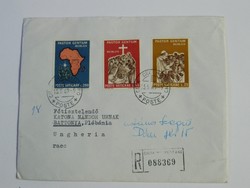 1969 Vatikáni levél A pápa afrikai látogatása teljes bélyegsorral!