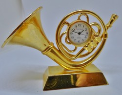 Gyönyörű miniatür trombita réz óra