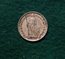 Szép svájci ezüst 1/2 frank 1908, 2.5 g. 