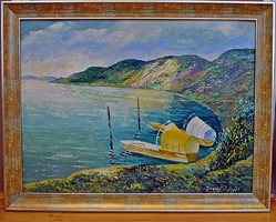 TIHANYI János Lajos (1892-1957) festmény, 71 x 91 cm, o.v.