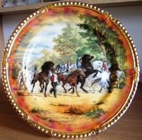 27 cm Angol tányér, gyűjtők részére, 24 kar. arannyal festve