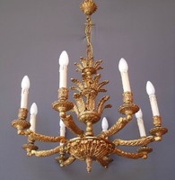 Beautiful heavy bronze chandelier gilded!
