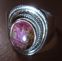 925 ezüst gyűrű, 18,5/58 mm, dinnye turmalinnal
