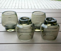 4 db vastagfalu üveg pohár együtt