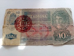 1915-ös 10 Korona Magyarország bélyegzett