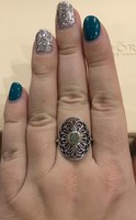 Eredeti Pandora spinell àsvànnyal díszített bicolor (arany ès ezüst) gyűrű