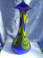Fújt szakított álomszép hatalmas MURÁNÓI t üveg vázai 44 cm 3300 gramm