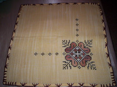 Cross-stitch small tablecloth, 4 pcs x